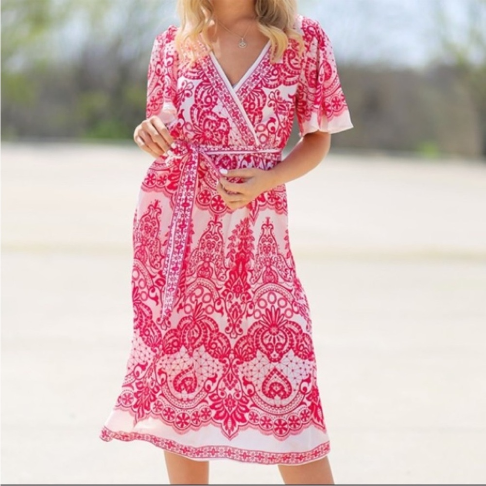 Flying Tomato - flowy red and white dress